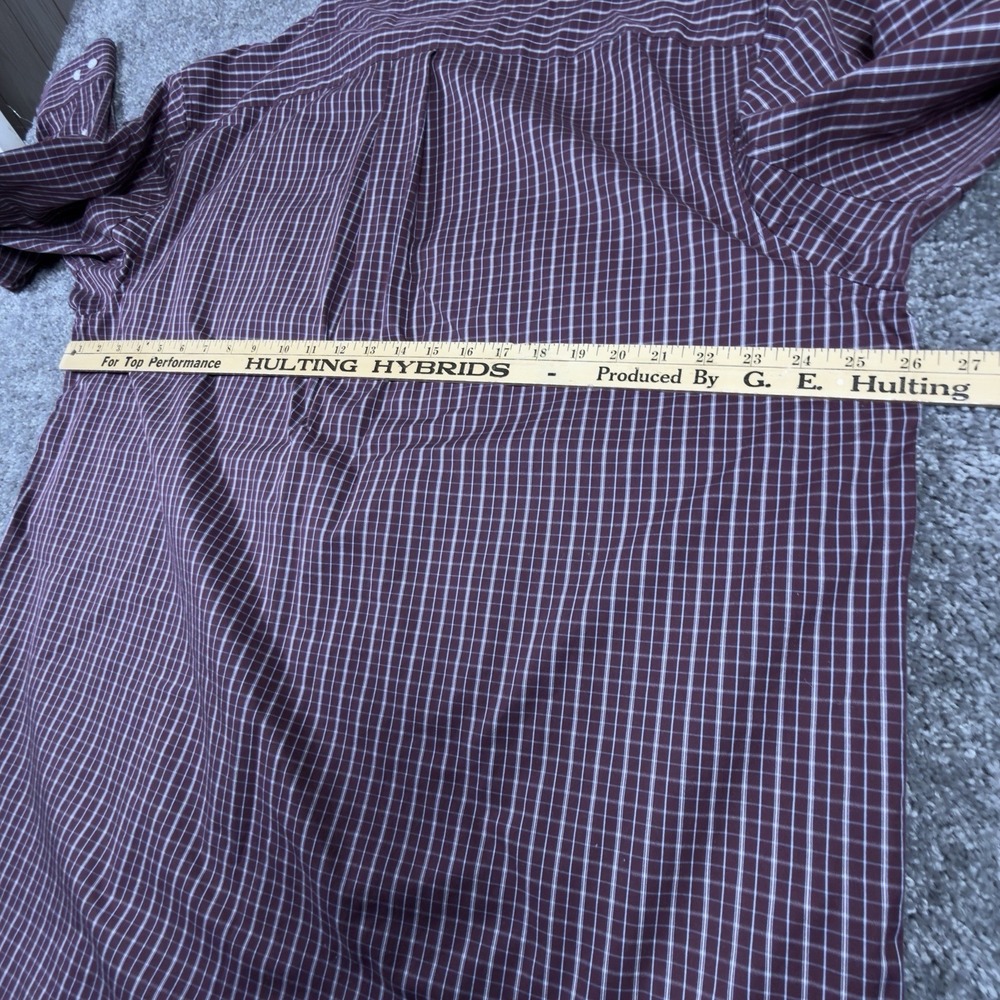 Duluth Trading WrinkleFighter Shirt Mens XL Tall Deep Port Check Long Sleeve - Picture 5 of 6